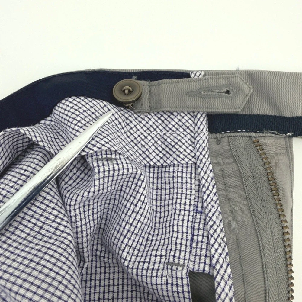 Peter Millar Pants Mens 33x35.5 Gray Poly Cotton SLIM‎ Flat Front MF16B17 NEW